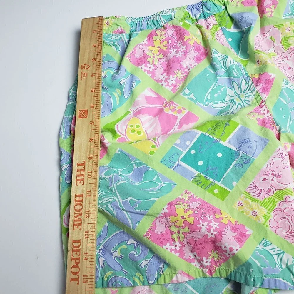 Lilly Pulitzer Shorts Animal Print Cotton High Waisted Vintage 90s Mens Medium
